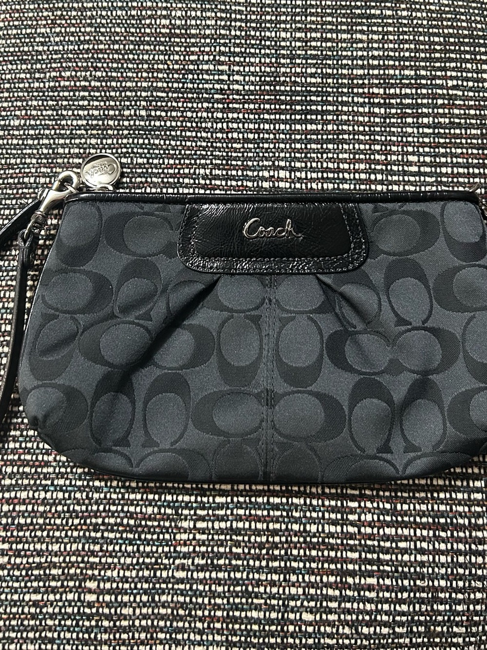 Coach Signature C Monogram Wristlet Pouch Clutch Bag